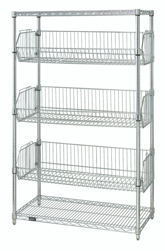 2448BC6C Stationary Wire Basket Unit 24"D x 48"W x 63"H