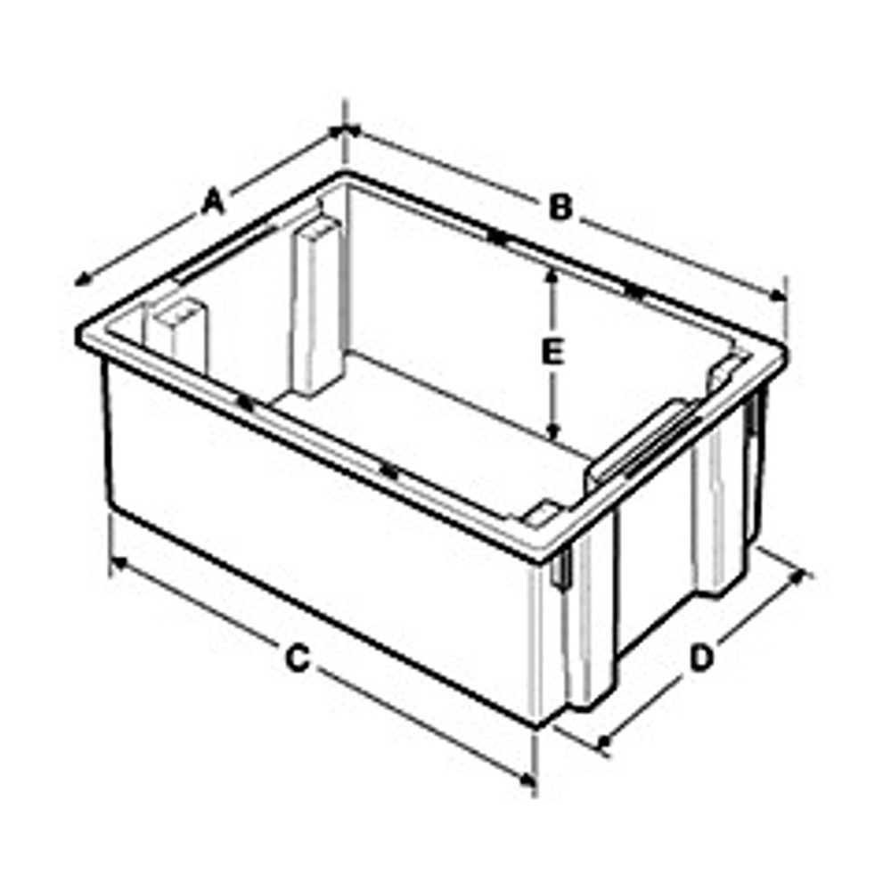 A= 10", B= 16", C= 15-1/8", D= 9-1/8", E= 8-7/8"