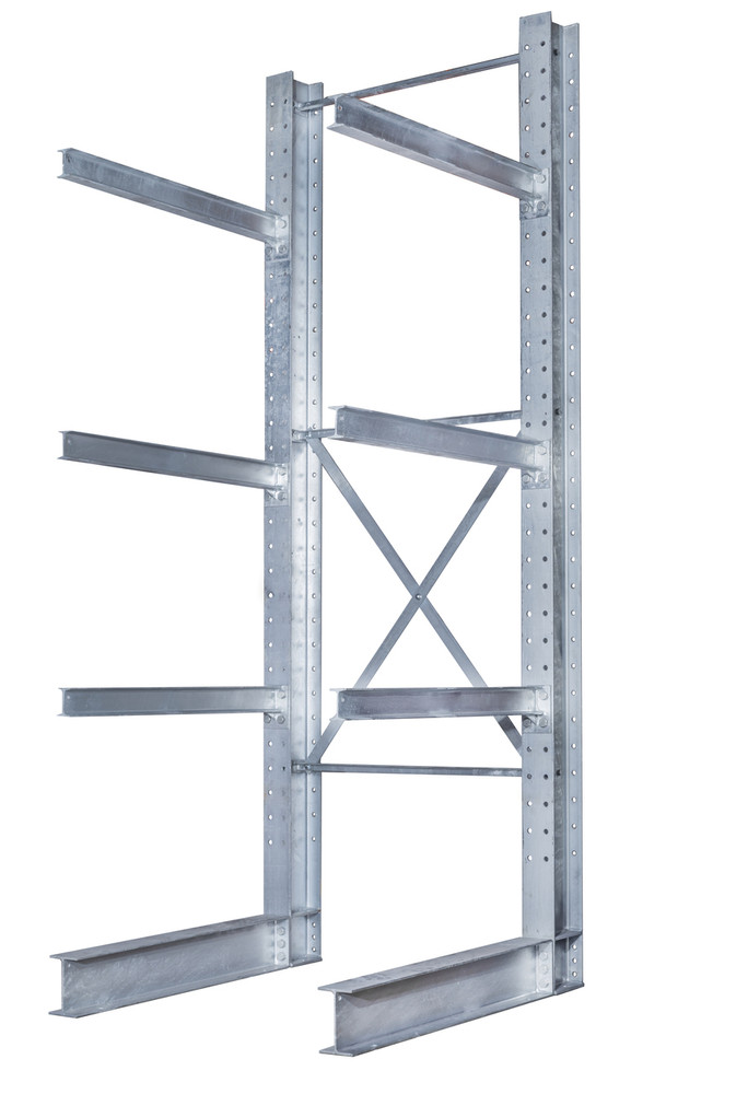 Galvanized Cantilever Rack Single Sided Starter Unit 8' High