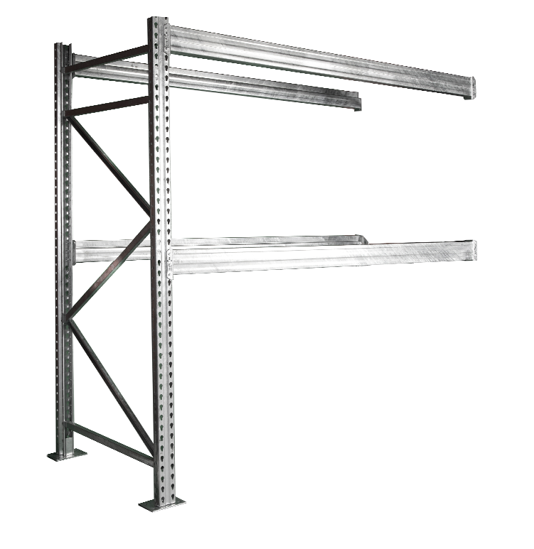 Galvanized Pallet Rack Add-On Unit 96"Wx42"Dx120"H with 2 Levels