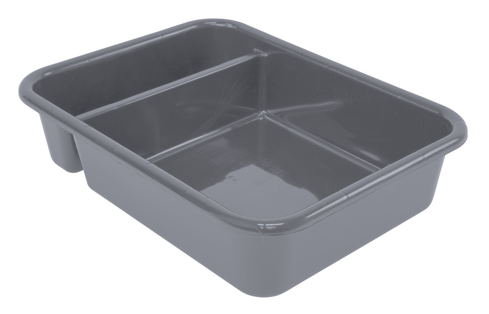 FSB-21165GY Bussing Tub, 20"W x 15"D x 5"H, (2) compartment, polypropylene, gray, Made in USA, NSF