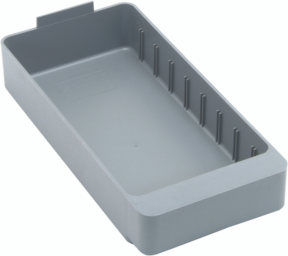QED401GY Super Tuff Euro Drawer, 11-5/8"L x 5-9/16"W x 2-1/8"H, high impact polysteryne, gray, Made in USA