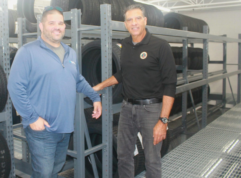 Auto Tire Repair Center: Creating a Cohesive Workspace with a Mezzanine, Tire Storage, and a Tire Conveyor