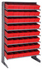 QPRS-602RD Pick Rack, slopped, single sided, 18"D x 36"W x 60"H, 400 lbs. capacity, includes: (8) shelves and (48) QED602 red bins, galvanized steel