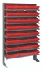 QPRS-801RD Pick Rack, slopped, single sided, 12"D x 36"W x 63-1/2"H, 400 lbs. capacity, includes: (8) shelves and (24) QED801 red bins, galvanized steel