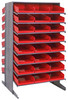 QPRD-110RD Pick Rack, slopped, double sided, 36"L x 36"W x 60"H, 800 lbs. capacity, (16) shelves configuration, includes: (48) QSB110 red bins