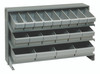QPRHA-567GY Pick Rack, slopped, bench style, 12-1/2"L x 36"W x 23"H, 250 lbs. capacity, (3) shelves configuration, includes: (27) QED501 gray bins