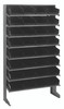 QPRS-107BK Pick Rack, slopped, single sided, 12"D x 36"W x 60"H, 400 lbs. capacity, includes: (8) shelves and (32) QSB107 black bins, galvanized steel