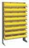QPRS-801YL Pick Rack, slopped, single sided, 12"D x 36"W x 63-1/2"H, 400 lbs. capacity, includes: (8) shelves and (24) QED801 yellow bins, galvanized steel