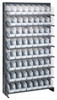 QPRS-201CL Pick Rack, slopped, single sided, 12"D x 36"W x 63-1/2"H, 400 lbs. capacity, includes: (8) shelves and (64) QSB201 clear bins, galvanized steel