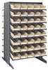 QPRD-104IV Pick Rack, slopped, double sided, 36"L x 36"W x 60"H, 800 lbs. capacity, (16) shelves configuration, includes: (80) QSB104 ivory bins