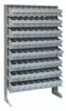 QPRS-501GY Pick Rack, slopped, single sided, 12"D x 36"W x 63-1/2"H, 400 lbs. capacity, includes: (8) shelves and (72) QED501 gray bins, galvanized steel