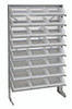 QPRS-109CL Pick Rack, slopped, single sided, 12"D x 36"W x 60"H, 400 lbs. capacity, includes: (8) shelves and (24) QSB109 clear bins, galvanized steel