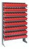 QPRS-501RD Pick Rack, slopped, single sided, 12"D x 36"W x 63-1/2"H, 400 lbs. capacity, includes: (8) shelves and (72) QED501 red bins, galvanized steel