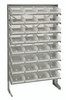 QPRS-107CL Pick Rack, slopped, single sided, 12"D x 36"W x 60"H, 400 lbs. capacity, includes: (8) shelves and (32) QSB107 clear bins, galvanized steel