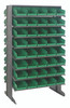 QPRD-102GN Pick Rack, slopped, double sided, 24"L x 36"W x 60"H, 800 lbs. capacity, (16) shelves configuration, includes: (80) QSB102 green bins