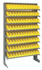 QPRS-100YL Pick Rack, slopped, single sided, 12"D x 36"W x 60"H, 400 lbs. capacity, includes: (8) shelves and (96) QSB100 yellow bins, galvanized steel