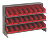 QPRHA-101RD Pick Rack, slopped, bench style, 12-1/2"L x 36"W x 23"H, 250 lbs. capacity, (3) shelves configuration, includes: (24) QSB101 red bins