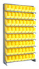 QPRS-201YL Pick Rack, slopped, single sided, 12"D x 36"W x 63-1/2"H, 400 lbs. capacity, includes: (8) shelves and (64) QSB201 yellow bins, galvanized steel