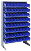 QPRS-103BL Pick Rack, slopped, single sided, 18"D x 36"W x 60"H, 400 lbs. capacity, includes: (8) shelves and (64) QSB103 blue bins, galvanized steel