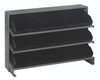QPRHA-109BK Pick Rack, slopped, bench style, 12-1/2"L x 36"W x 23"H, 250 lbs. capacity, (3) shelves configuration, includes: (9) QSB109 black bins