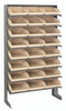 QPRS-109IV Pick Rack, slopped, single sided, 12"D x 36"W x 60"H, 400 lbs. capacity, includes: (8) shelves and (24) QSB109 ivory bins, galvanized steel