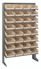 QPRS-107IV Pick Rack, slopped, single sided, 12"D x 36"W x 60"H, 400 lbs. capacity, includes: (8) shelves and (32) QSB107 ivory bins, galvanized steel