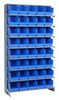QPRS-202BL Pick Rack, slopped, single sided, 12"D x 36"W x 63-1/2"H, 400 lbs. capacity, includes: (8) shelves and (40) QSB202 blue bins, galvanized steel