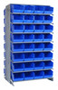 QPRD-207BL Pick Rack, slopped, double sided, 24"L x 36"W x 63-1/2"H, 800 lbs. capacity, (16) shelves configuration, includes: (64) QSB207 blue bins