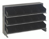QPRHA-102BK Pick Rack, slopped, bench style, 12-1/2"L x 36"W x 23"H, 250 lbs. capacity, (3) shelves configuration, includes: (15) QSB102 black bins