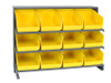 QPRHA-207YL Pick Rack, slopped, bench style, 12-1/2"L x 36"W x 26-1/2"H, 250 lbs. capacity, (3) shelves configuration, includes:: (12) QSB207 yellow bins