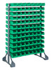 QRU-12D-220-192GN Rail Rack, double sided, 36"L x 20"W x 53"H, 1500 lbs load capacity, includes: (12) rails and (192) QUS220 green bins, galvanized steel
