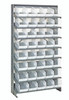 QPRS-202CL Pick Rack, slopped, single sided, 12"D x 36"W x 63-1/2"H, 400 lbs. capacity, includes: (8) shelves and (40) QSB202 clear bins, galvanized steel