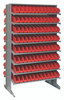 QPRD-100RD Pick Rack, slopped, double sided, 24"L x 36"W x 60"H, 800 lbs. capacity, (16) shelves configuration, includes: (192) QSB100 red bins