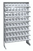 QPRS-101CL Pick Rack, slopped, single sided, 12"D x 36"W x 60"H, 400 lbs. capacity, includes: (8) shelves and (64) QSB101 clear bins, galvanized steel