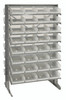 QPRD-107CL Pick Rack, slopped, double sided, 24"L x 36"W x 60"H, 800 lbs. capacity, (16) shelves configuration, includes: (64) QSB107 clear bins
