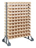 QRU-12D-220-192IV Rail Rack, double sided, 36"L x 20"W x 53"H, 1500 lbs load capacity, includes: (12) rails and (192) QUS220 ivory bins, galvanized steel