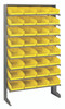 QPRS-107YL Pick Rack, slopped, single sided, 12"D x 36"W x 60"H, 400 lbs. capacity, includes: (8) shelves and (32) QSB107 yellow bins, galvanized steel