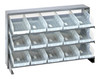 QPRHA-102CL Pick Rack, slopped, bench style, 12-1/2"L x 36"W x 23"H, 250 lbs. capacity, (3) shelves configuration, includes: (15) QSB102 clear bins