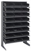 QPRS-110BK Pick Rack, slopped, single sided, 18"D x 36"W x 60"H, 400 lbs. capacity, includes: (8) shelves and (24) QSB110 black bins, galvanized steel