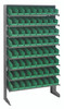 QPRS-101GN Pick Rack, slopped, single sided, 12"D x 36"W x 60"H, 400 lbs. capacity, includes: (8) shelves and (64) QSB101 green bins, galvanized steel