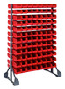 QRU-12D-220-192RD Rail Rack, double sided, 36"L x 20"W x 53"H, 1500 lbs load capacity, includes: (12) rails and (192) QUS220 red bins, galvanized steel