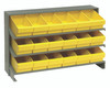 QPRHA-601YL Pick Rack, slopped, bench style, 12-1/2"L x 36"W x 23"H, 250 lbs. capacity, (3) shelves configuration, includes: (18) QED601 yellow bins