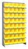QPRS-202YL Pick Rack, slopped, single sided, 12"D x 36"W x 63-1/2"H, 400 lbs. capacity, includes: (8) shelves and (40) QSB202 yellow bins, galvanized steel