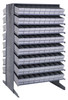 QPRD-604GY Pick Rack, slopped, double sided, 36"L x 36"W x 60"H, 800 lbs. capacity, (16) shelves configuration, includes: (144) QED604 gray bins