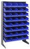 QPRS-108BL Pick Rack, slopped, single sided, 18"D x 36"W x 60"H, 400 lbs. capacity, includes: (8) shelves and (32) QSB108 blue bins, galvanized steel