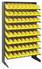 QPRS-103YL Pick Rack, slopped, single sided, 18"D x 36"W x 60"H, 400 lbs. capacity, includes: (8) shelves and (64) QSB103 yellow bins, galvanized steel