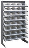 QPRS-108CL Pick Rack, slopped, single sided, 18"D x 36"W x 60"H, 400 lbs. capacity, includes: (8) shelves and (32) QSB108 clear bins, galvanized steel