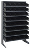 QPRS-104BK Pick Rack, slopped, single sided, 18"D x 36"W x 60"H, 400 lbs. capacity, includes: (8) shelves and (40) QSB104 black bins, galvanized steel