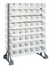 QRU-16D-230-96CL Rail Rack, double sided, 36"L x 20"W x 53"H, 1500 lbs load capacity, includes: (16) rails and (96) QUS230 clear bins, galvanized steel